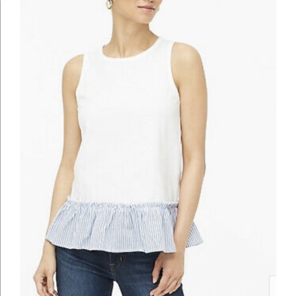 J Crew Striped Peplum Tank Size Small